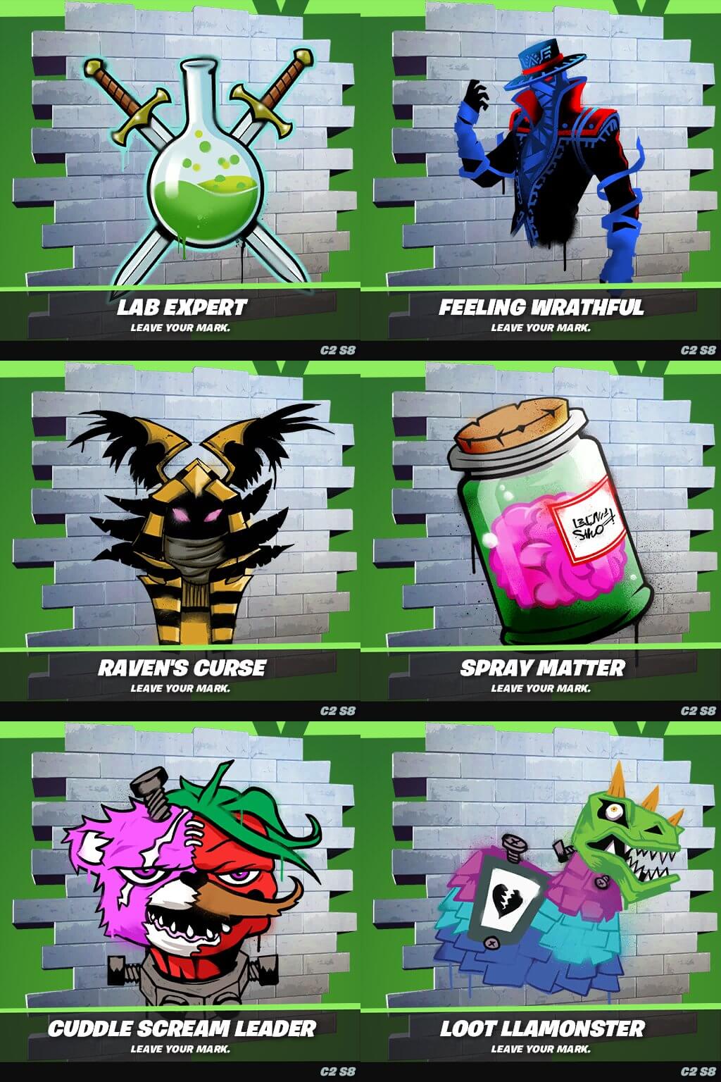 Fortnite v18.20 Leaked Sprays